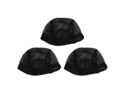 Conjunto de 3 toucas de cabelo elásticas e respiráveis em malha para cosplay feminino.