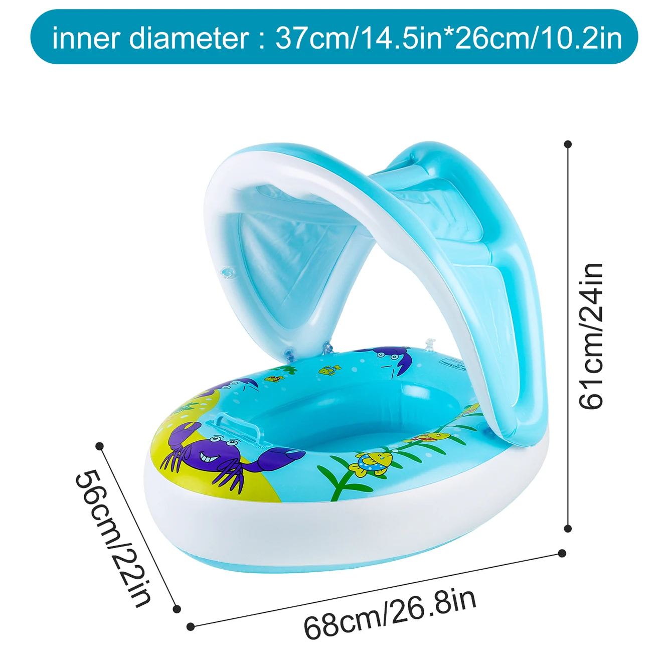 (azul) 1 Anel De Assento Inflável Espesso Para Toldo E Proteção Solar, Tapete Flutuante Simples Para Piscina No Verão