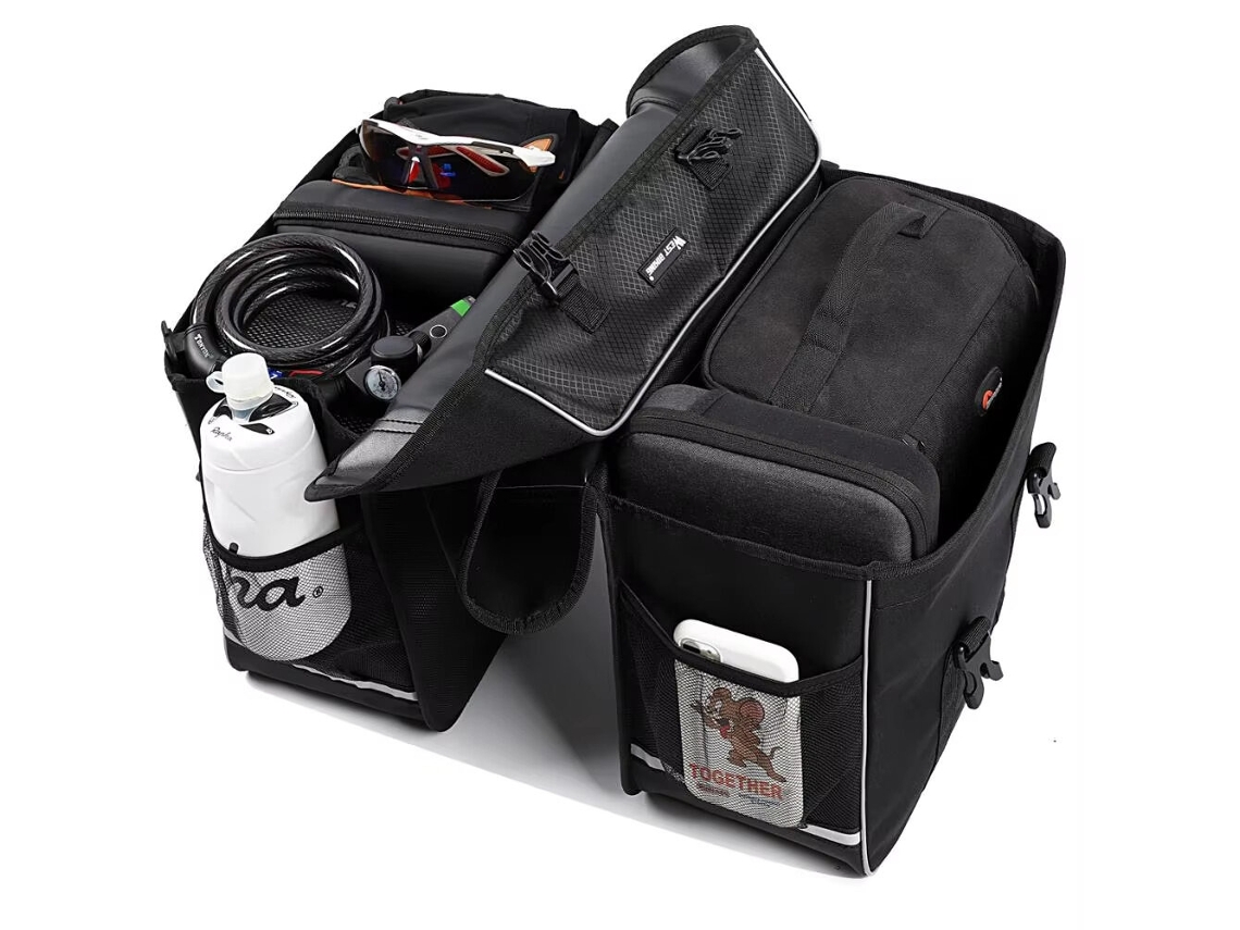 Preta West Biking Bolsa Alforje 25l Impermeável Selim Traseiro Grande Capacidade Ciclismo Montanha