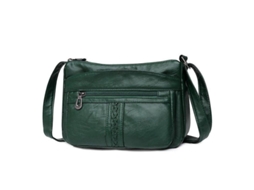 Bolsa de Ombro S/MARCA de Couro Pu, Lavado, Grande Capacidade, Verde