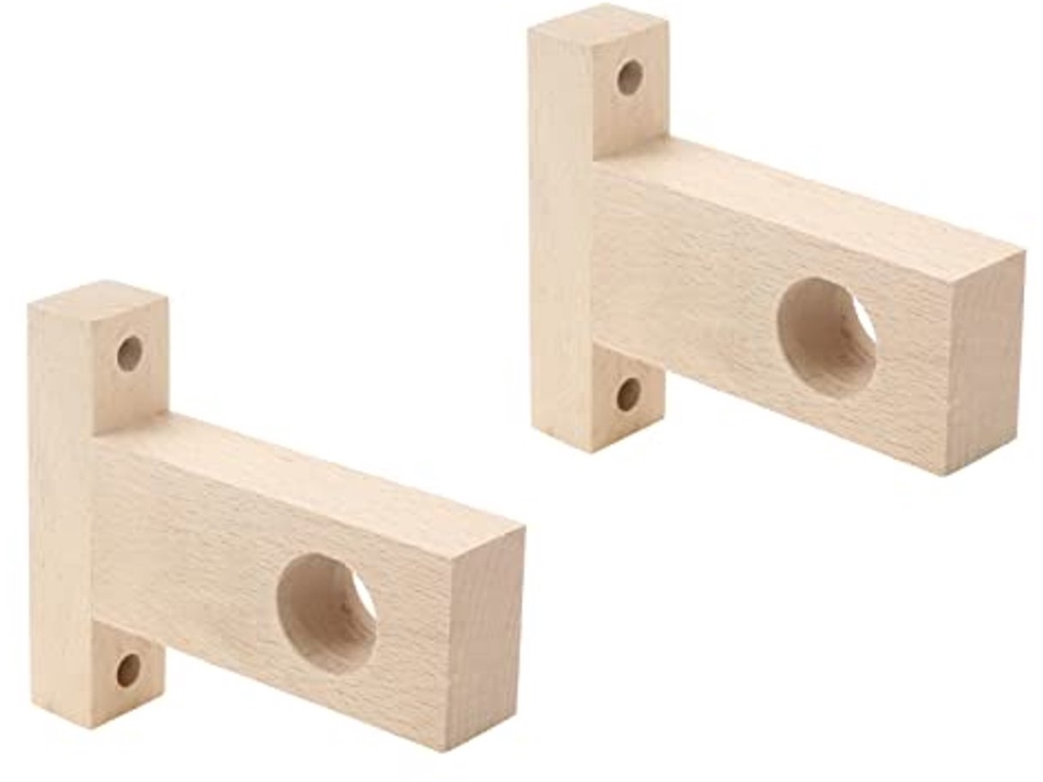 Suporte De Madeira Não Tratada Para Varões De Cortina De 30 Mm