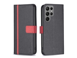 Capa De Celular Em Couro Com Textura Cruzada, Na Cor Correspondente À Samsung Galaxy S23 Ultra 5g Bf13.