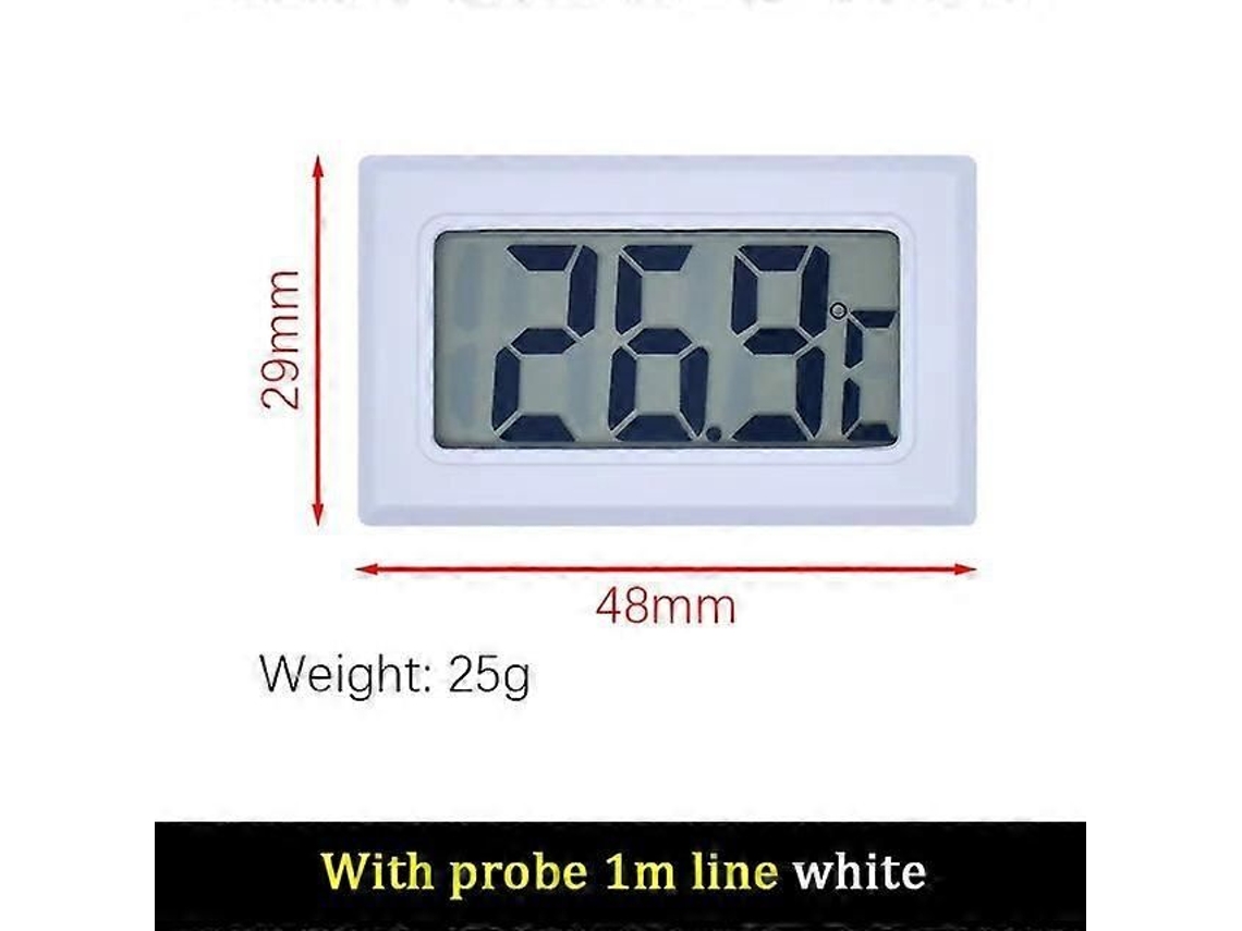 Mini Termômetro E Higrômetro Digital Lcd Para Ambientes Internos, Com Sensor De Temperatura E Umidade Integrados E Cabo De Alimentação.