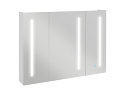 Armário de Espelho para Banheiro com Luz,gaveta com Carregador Usb,prateleira Ajustável,90x15x70cm,branco BTFORUS