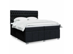 Vidaxl Cama Com Molas/colchão 200x200 Cm Tecido Preto