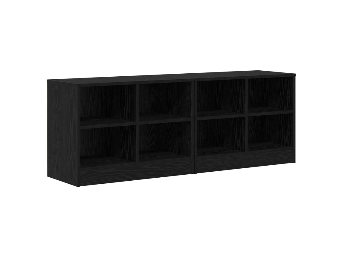 Vidaxl Armário De Cama 2 Pcs Carvalho Preto 66 X 33 X 48 Cm