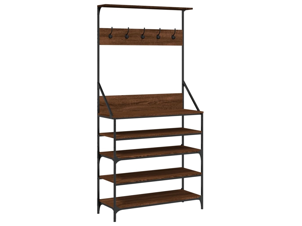 Clothes Rack, Clothes Racks Vidaxl Marrom Madeira Processada (90 X 34 X 184 Cm)