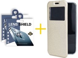 Capa + 2 Películas de Câmara para Samsung Galaxy S22 5G SKYHE Dourado