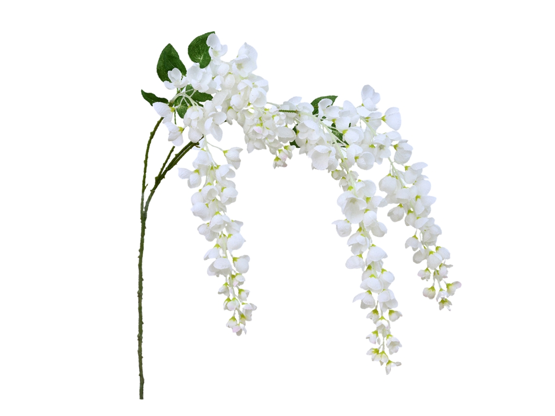 Laxiscreed Vinha De Flores Artificiais De Wisteria Branca Em Seda, 97cm Para Decoração De Interiores