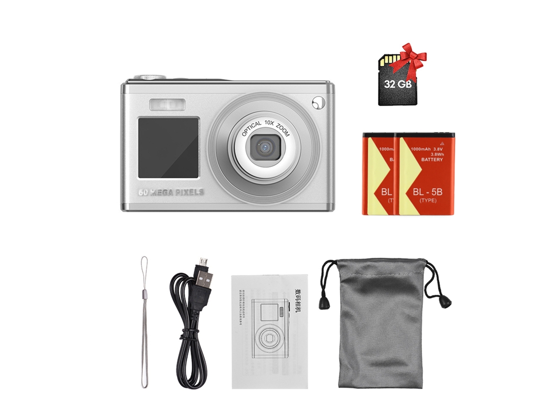 Laxiscreed Câmara Digital 60mp Com Vídeo 4k Para Fotos De Alta Qualidade