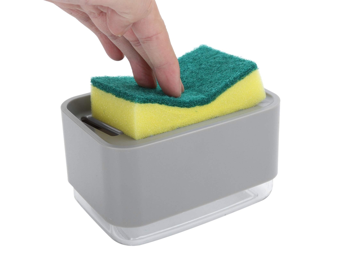 Dispensador De Sabão Para Cozinha Porta Esponja 2 Em 1, Bomba De Sabão Líquido Atualizada, Dispensador De Sabão Para Louça Com Porta Esponja