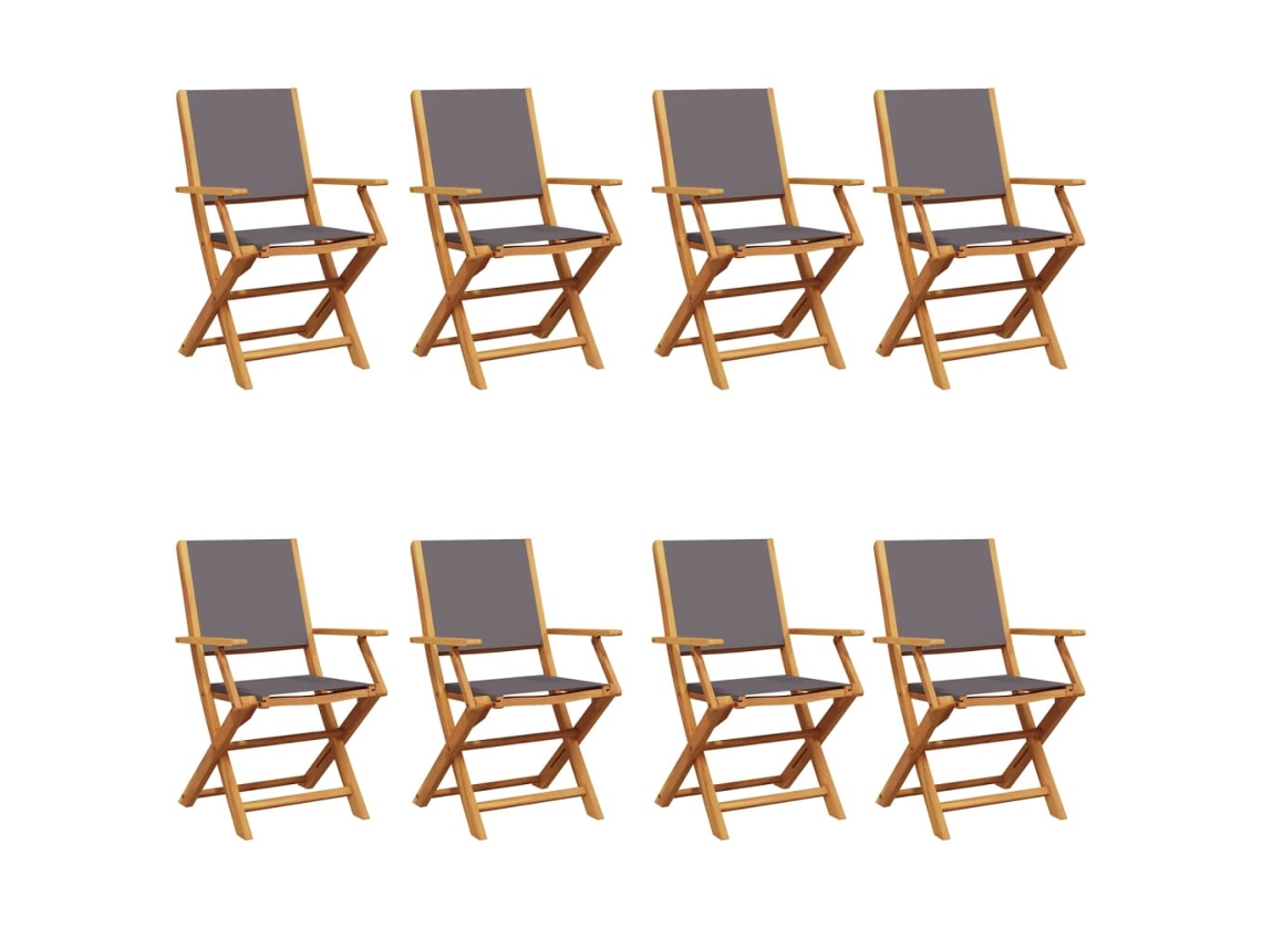 Maison Exclusive - Cadeiras Jardim Dobráveis 8 Pcs Tecido/madeira Maciça Antracite