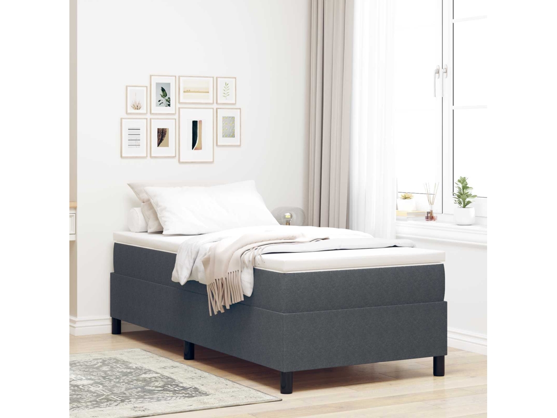 Vidaxl Estrado De Cama Plataforma Cinza Escuro 100 X 200 Cm