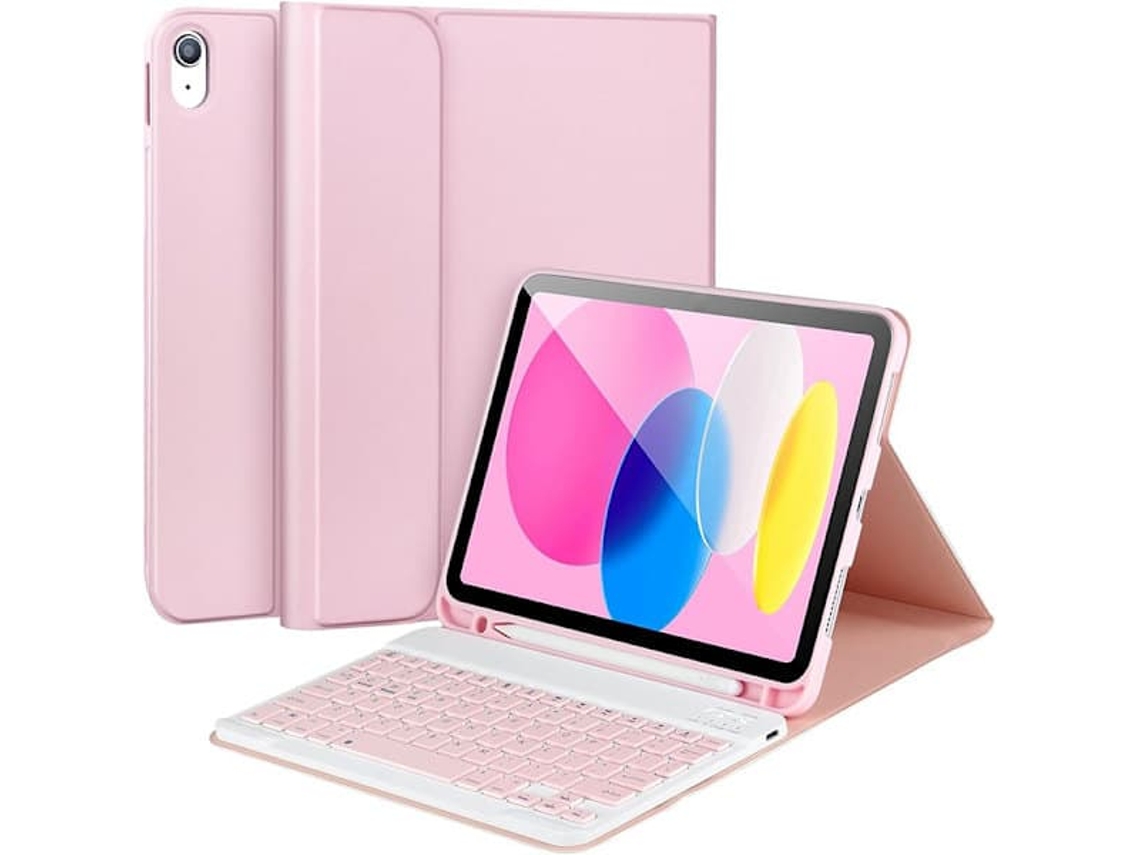 Capa Com Teclado Bluetooth Compatível Com Ipad (a16) 11/10 Geração (2025/2022), Porta-caneta