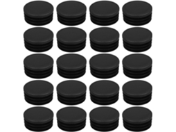 Conjunto De 20-tampas Antiderrapantes Quadradas Com Rosca, Pretas, Para Pés De Cadeiras, Móveis E Proteção De Tubulações