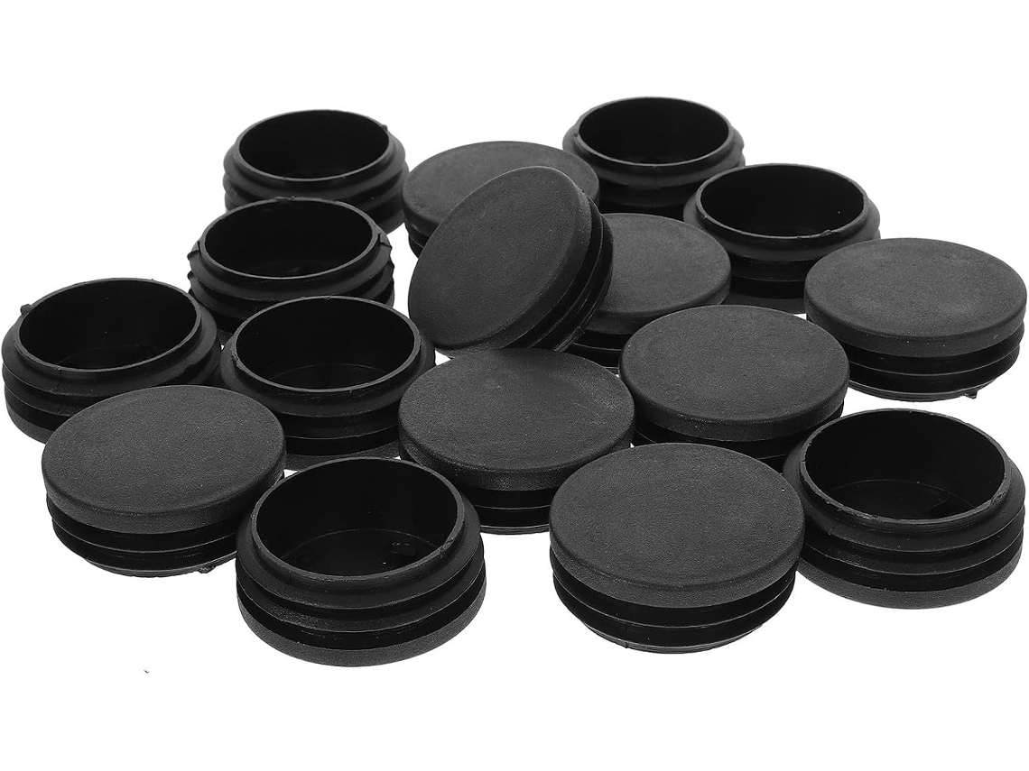 Tampões Redondos De 45mm 1 3 4 Polegadas, 16 Peças, Protetores De Pés Móveis Pretos, Capas Resistentes Para Tubos De