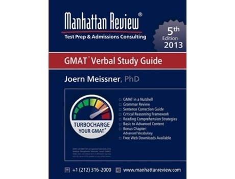 Livro Manhattan Review Gmat Verbal Study Guide 5th Edition De Joern Meissner E Manhattan Review (inglês)