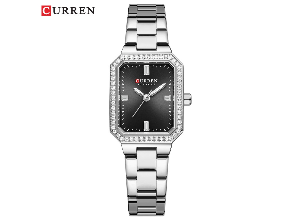 Relógio Feminino Retangular com Strass, Elegante e Delicado. MDUG