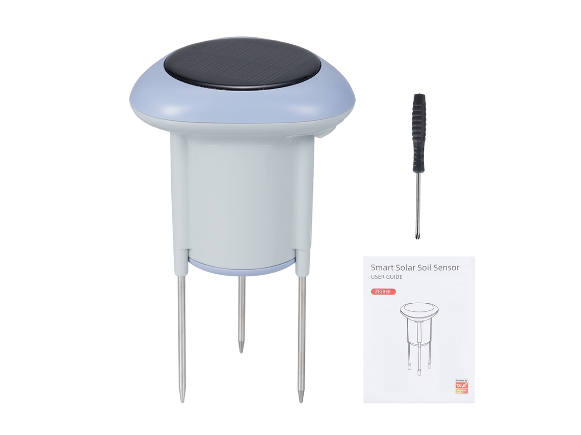 Sensor solar inteligente para solo, temperatura, umidade, Zigbee 3.0, qualidade do solo.