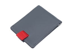 Carteira de Couro Slim Cinza Claro com Clip | S/MARCA