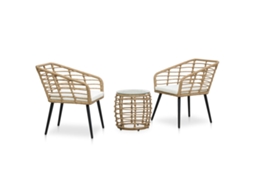 Vidaxl 3 Pcs Conjunto Bistrô Vime Pe Cor Carvalho