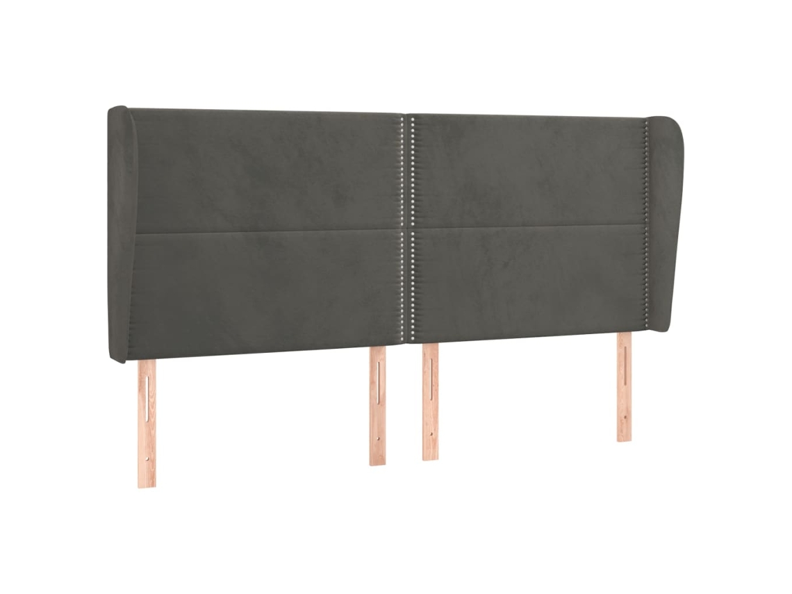 Headboard, Headboards Vidaxl Cinzeto Veludo (203 X 23 X 118/128 Cm)