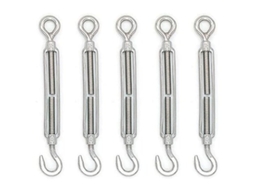 Gancho E Olho De Parafuso M8 Inox - 5 Unidades Aço Inoxidável 304 Resistente À Água E Oxidação