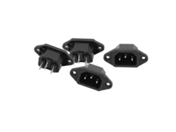 Conjunto de 4 Conectores de Alimentação Ca 250v 10a Iec 320c14 para Montagem em Painel. CHABERLU