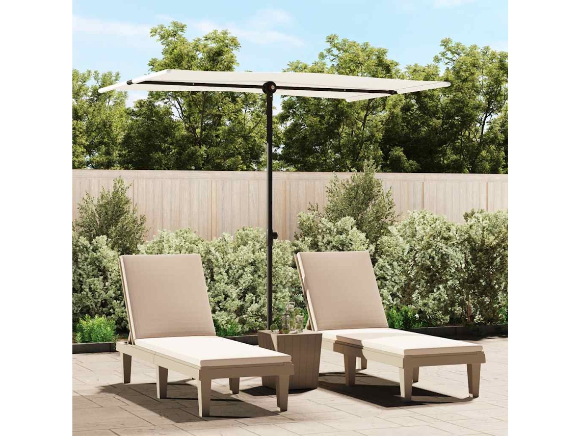 Vidaxl Guarda-sol De Jardim C/ Poste De Alumínio 2x1,5 M Branco Areia