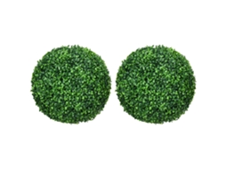 Conjunto de 2 esferas artificiais Buxo com proteção UV para uso interno e externo BTFORUS