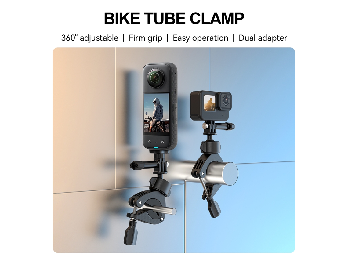 2026 soporte para Bicicleta Gopro com 360 Graus, Clamp para Câmera de Ação, Acessório de Guidão de Bicicleta