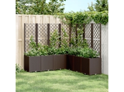 Vidaxl Vaso/floreira De Jardim C/ Treliça 160x160x140 Cm Pp Castanho