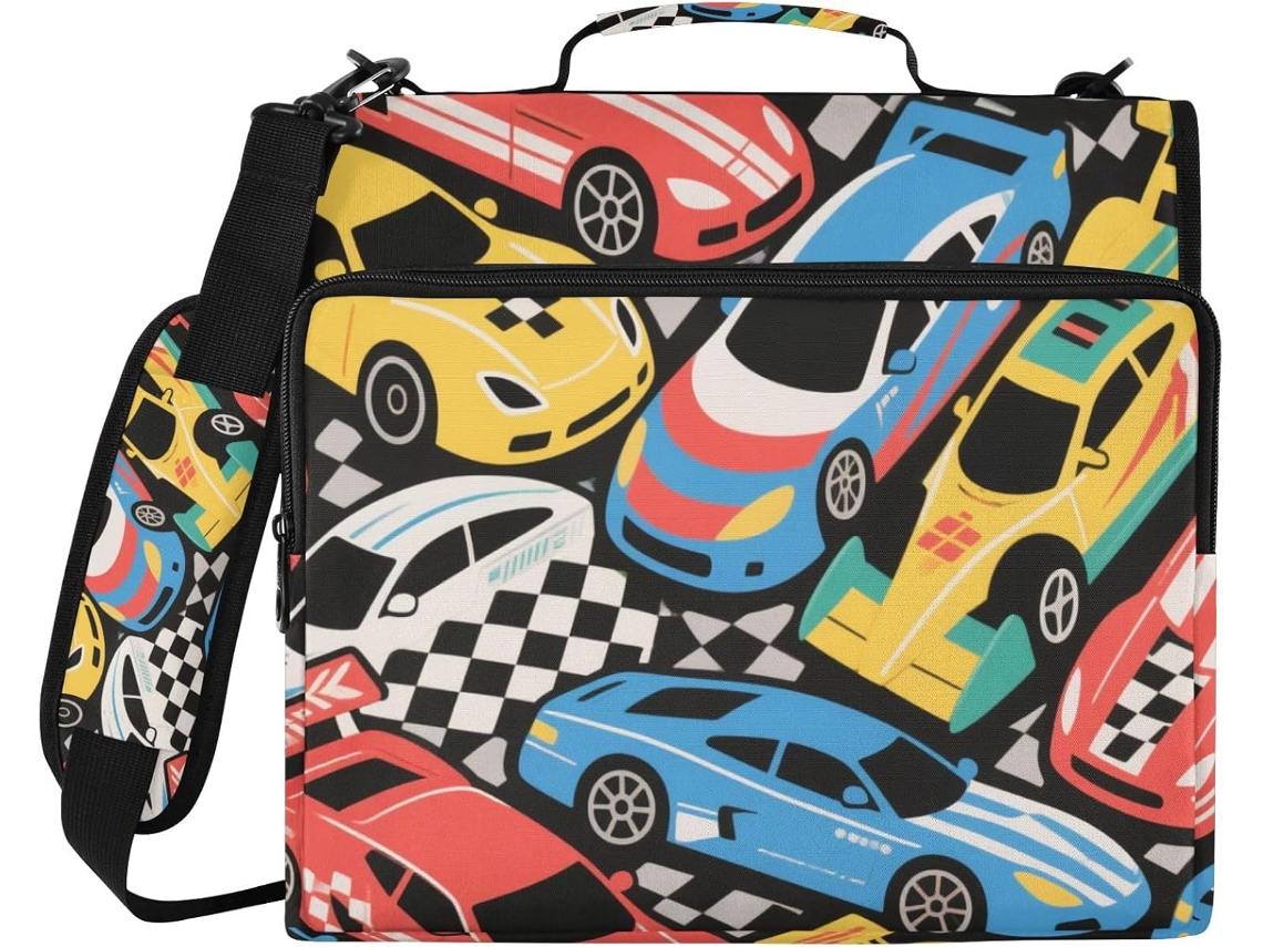 Bolsa colorida com estampa de desenho animado, feita com zíper de 3,8 cm, altura da bolsa para ombro e mão incluindo o zíper.