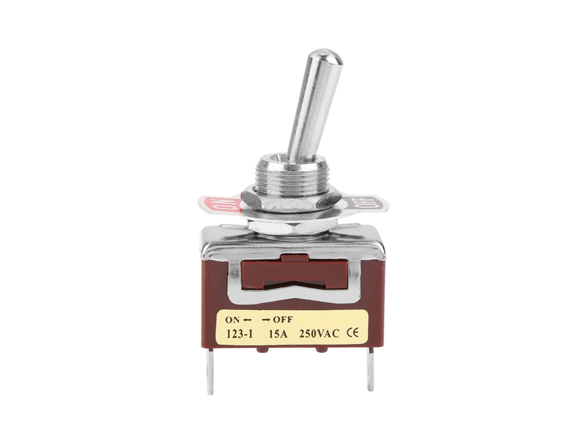 Yuru interruptor Toggle Momentâneo On Off 15a 250v 2 Pinos 2 Posições 12mm para Carro Eletrodoméstico