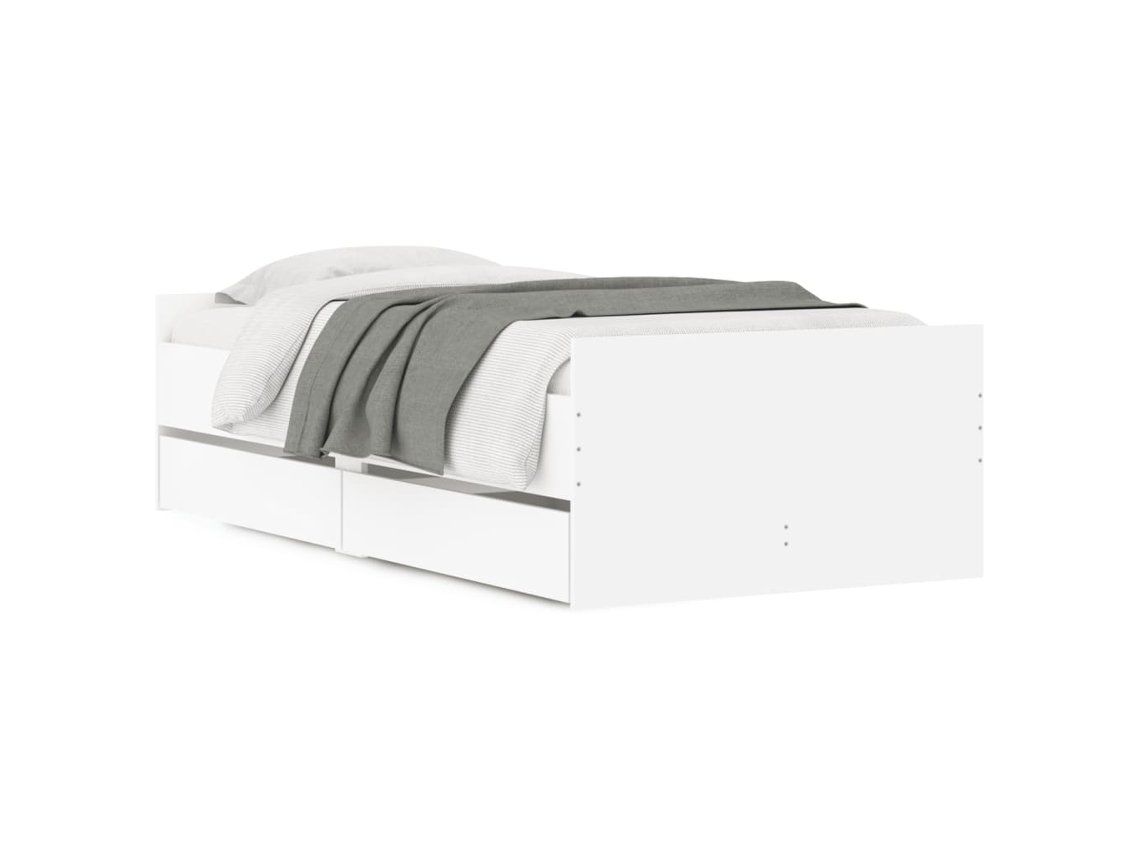 Estrutura de Cama com Gavetas 90x190 Cm Branco MAISON EXCLUSIVE