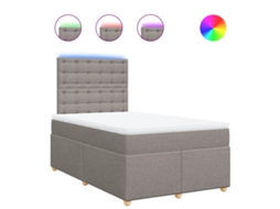 Box Spring Bed, Box Spring Beds Vidaxl Cinzento-acastanhado Tecido (120 X 190 Cm)