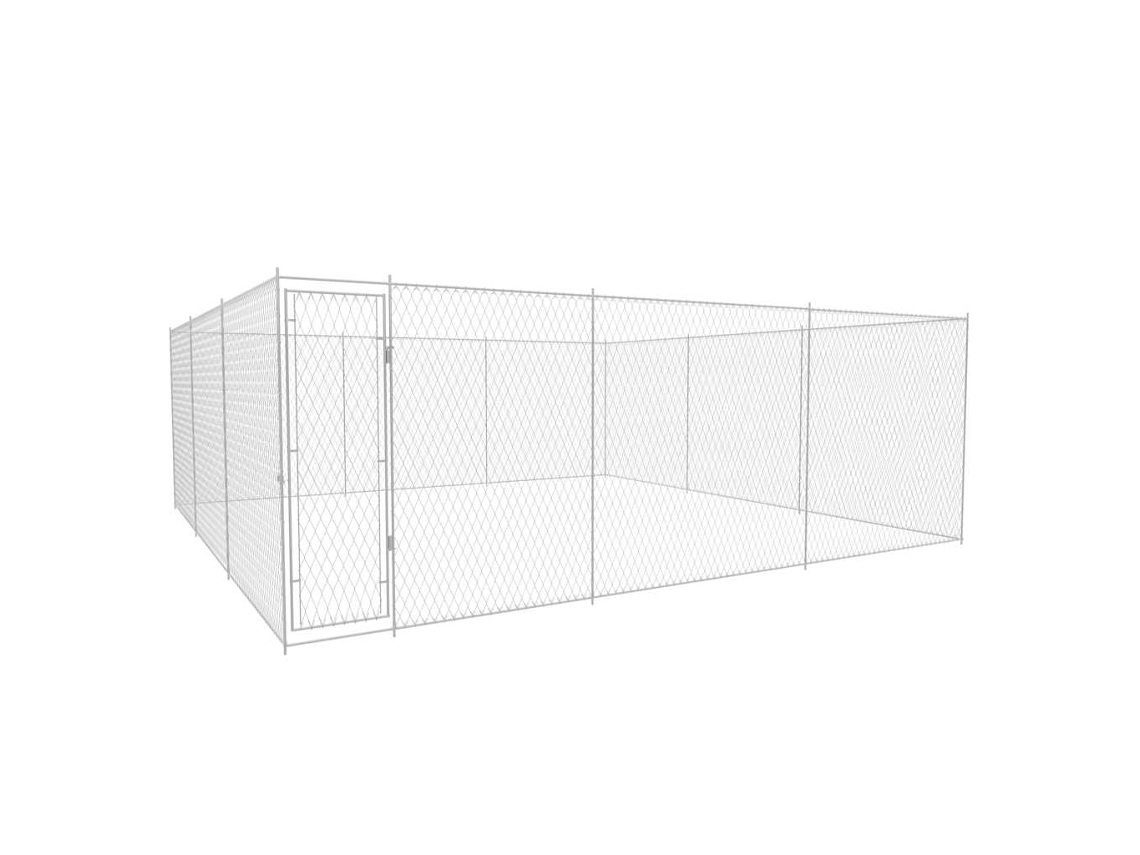 Vidaxl Canil De Exterior Em Aço Galvanizado 570x570x185 Cm