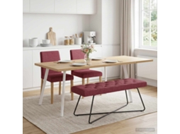Vidaxl Banco Com Botões Estofados Vinho Vermelho 110 X 40 X 46 Cm