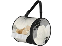 Porta Papel Higiênico Portátil Com Estampa Floral Em Aquarela, Alça Ajustável E Design Dobrável, Ideal Para Banheiro