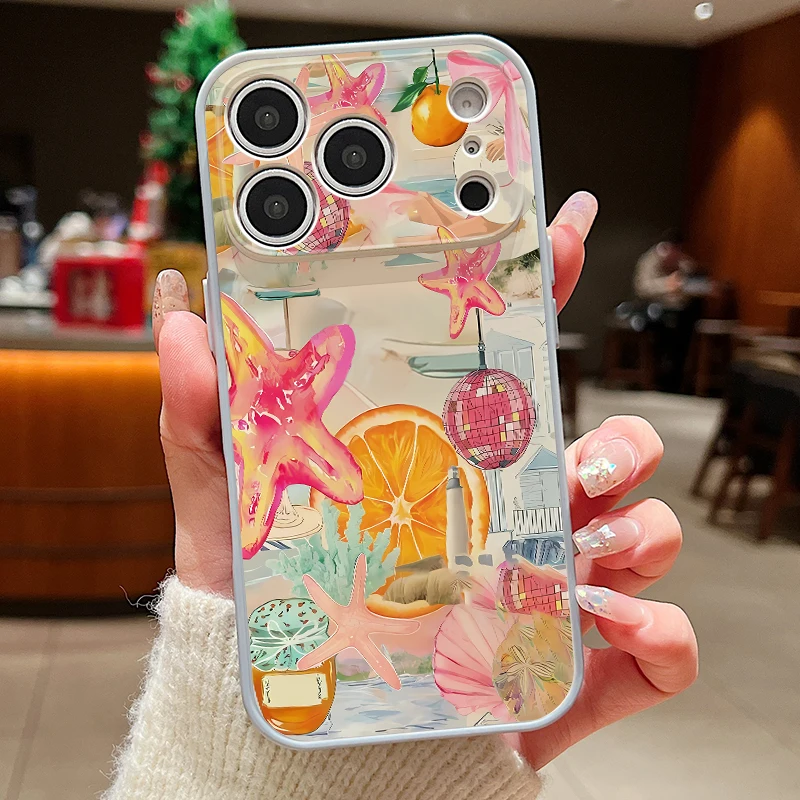 Capa Magnética Para Iphone 15 Com Estampa Colorida De Estrela-do-mar E Pirulito (cinza), Pc