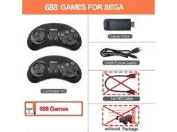 Console De Videogame Md Sem Fio 4k De 16 Bits Para Everdrive, Sega, Nes, Fc, Genesis, Mega Game Stick, Retro System, Jogo De Tv Dendy Ly Ebike