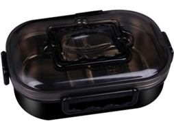 Marmita Portátil Yardenfun Em Aço Inoxidável Preto Com Design À Prova De Derramamento E Alça Ergonômica, Lancheira Bento