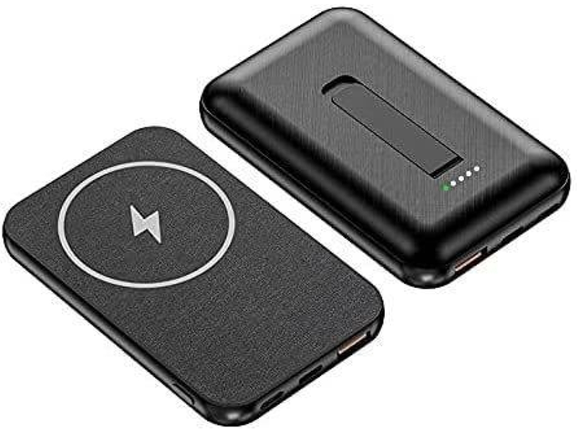 Carregador Banco Energia Sem Portátil Magsafe para iPhone 12 Pro Max YIZHOOD Magnética Preto