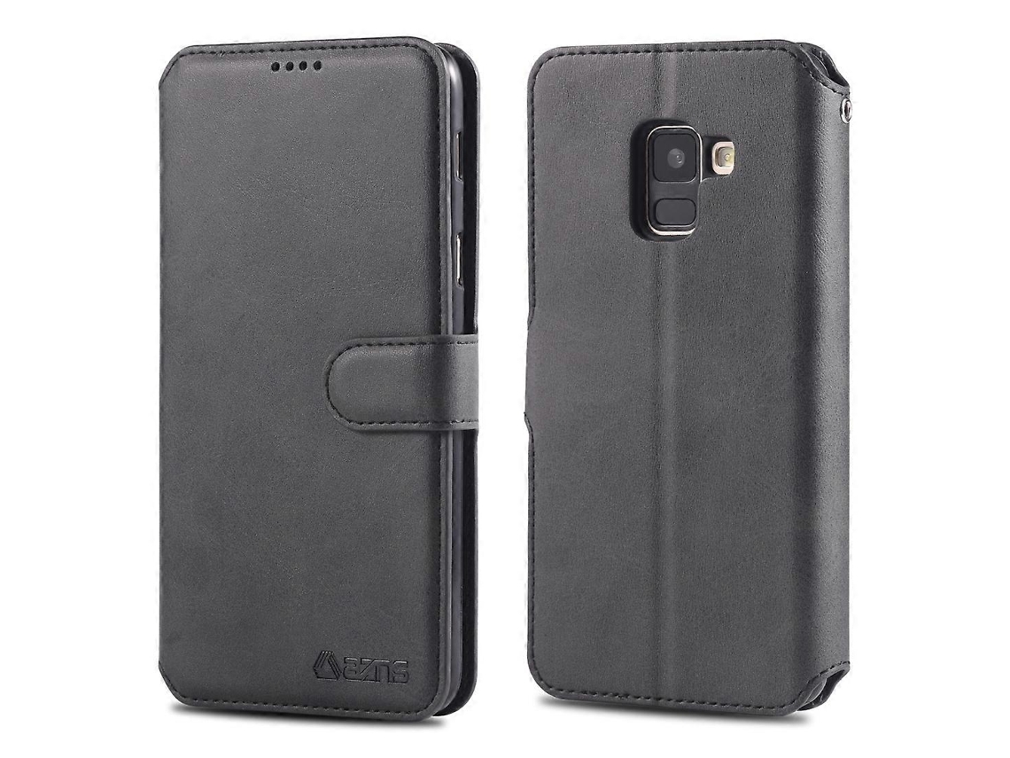 Capa De Couro Pu Com Flip Horizontal Magnético E Textura De Bezerro Azns Para Galaxy A6 2018 Com Suporte, Compartimentos Para Cartões E Porta-retratos