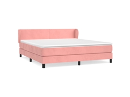 Cama com Molas/colchão 160x200 Cm Veludo Rosa MAISON EXCLUSIVE