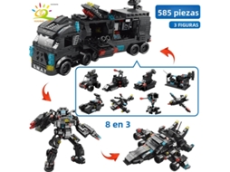 Conjunto de Blocos de Montar 8 em 1 do Veículo de Comando da Swat MDUG (585 Peças)