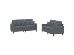 Sofa Set, Sofa Sets Vidaxl Cinzeto Veludo (n/a)