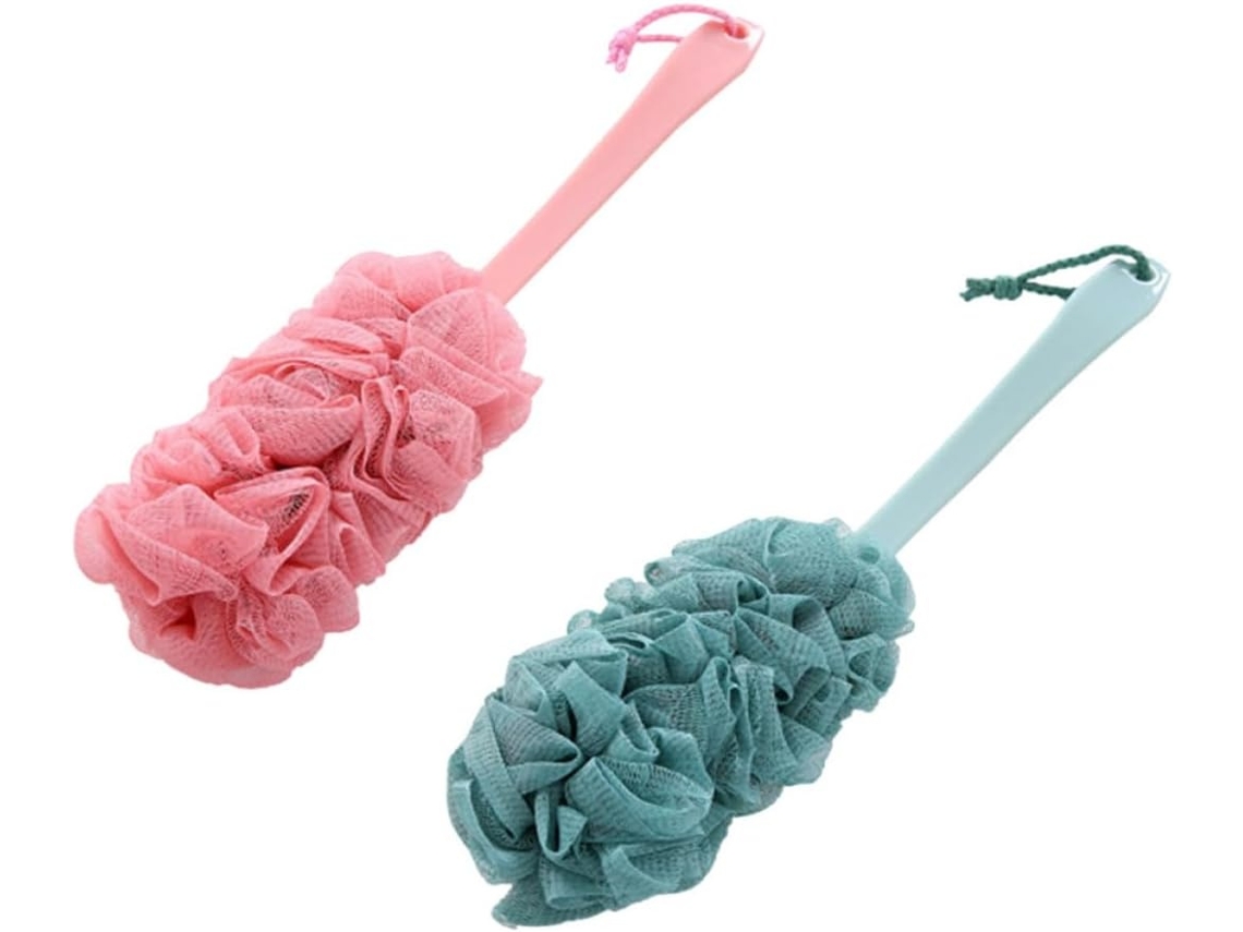 Lurelia Kit De 2 Escovas Para Costas De Cuidado Corporal, Pega Ergonómica, Massagem Suave E Cor Rosa E Ciano