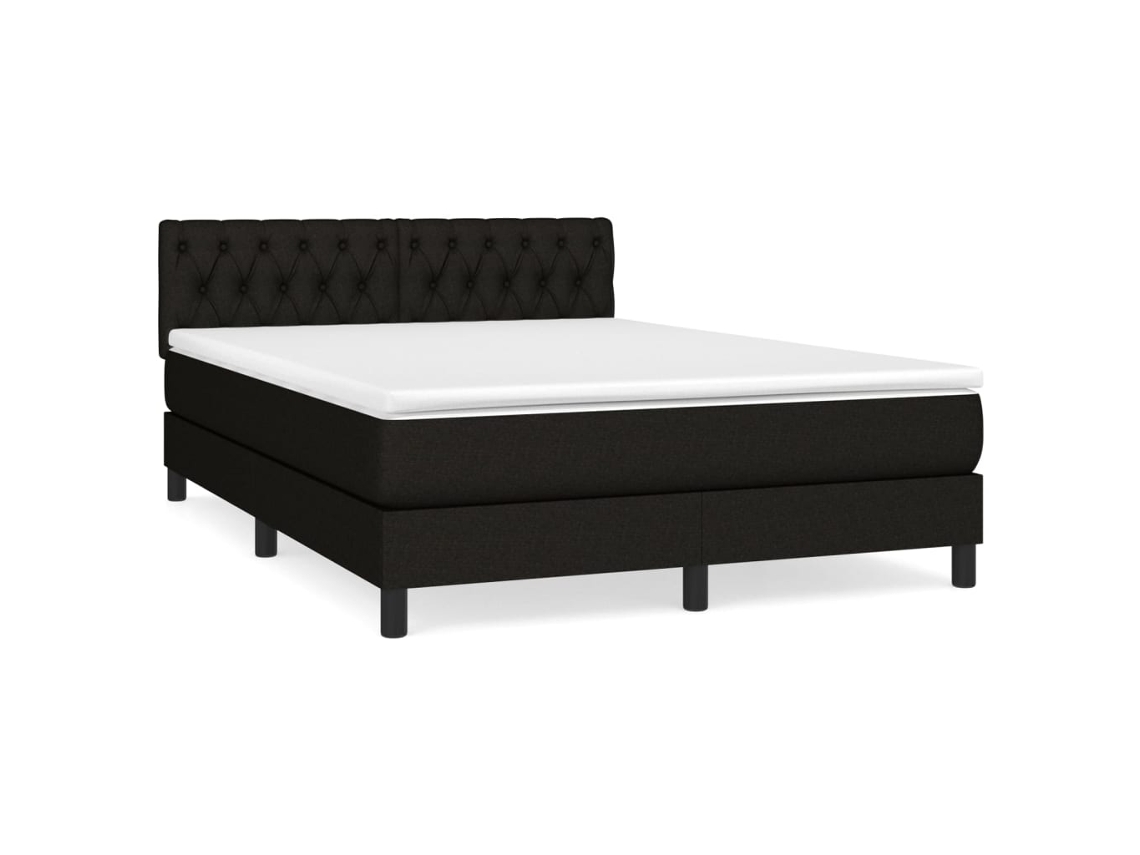Box Spring Bed, Box Spring Beds Vidaxl Preto Tecido (140 X 190 Cm)