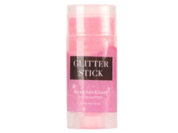Glitter Stick Corporal Facial E Capilar Para Mulheres E Meninas, Glitter De Maquiagem Com Adesivo 16g Rosa Para Halloween Natal Rave